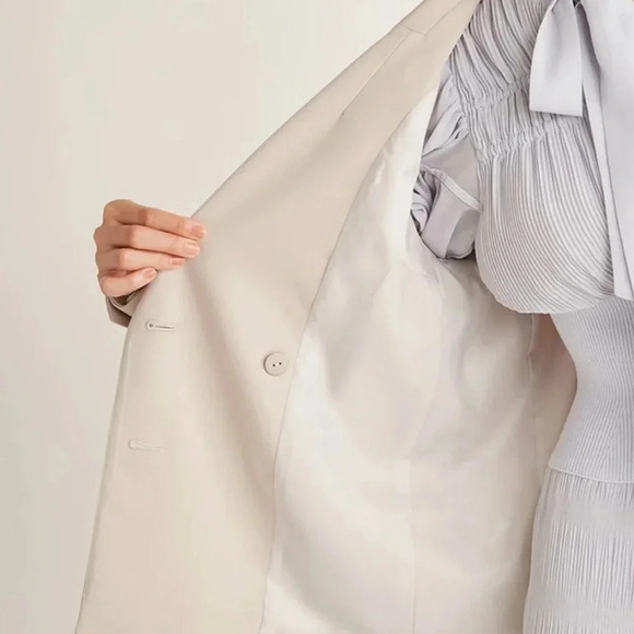 Snidel Khaki Double Breasted Women's Blazer Jacket Size Medium (1) Oversized - Picture 3 of 9